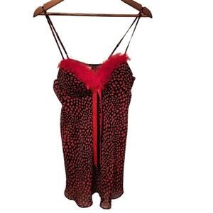Inner Most Womens Black Faux Fur Heart Novelty Print Mini Sleepwear Lingerie M